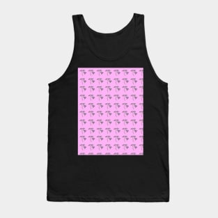 Purple flowers with a baby pink background pattern Tank Top